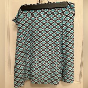 Lulu-B turquoise and blue geometric patterned Skort